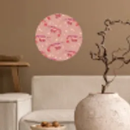 Garnalen - Stippen - Roze Wandcirkel behangsticker klein 186 -sfeer1