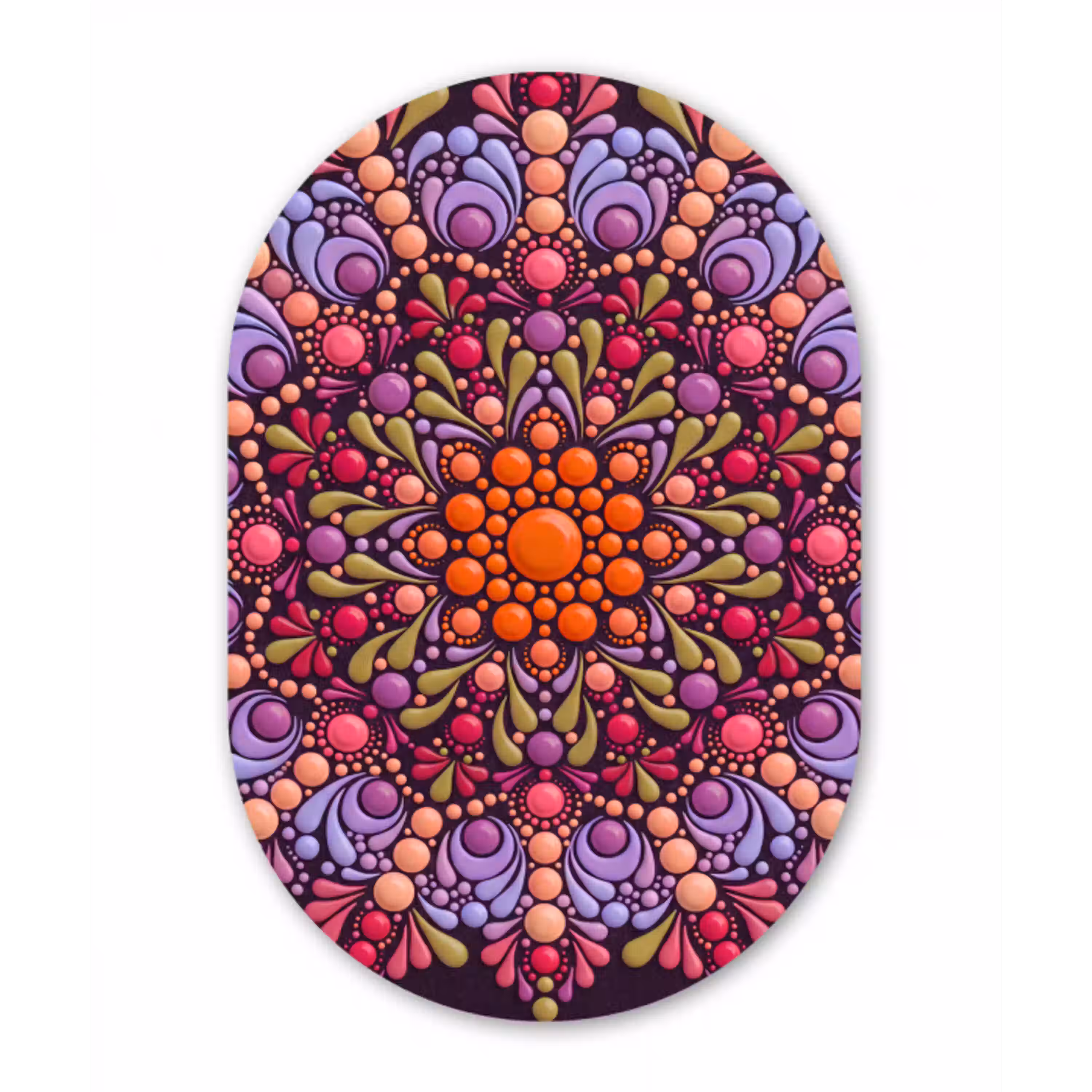 Patroon - Stippen - Abstract - Modern - Kleurrijk Wandcirkel Ovaal Forex klein -3d