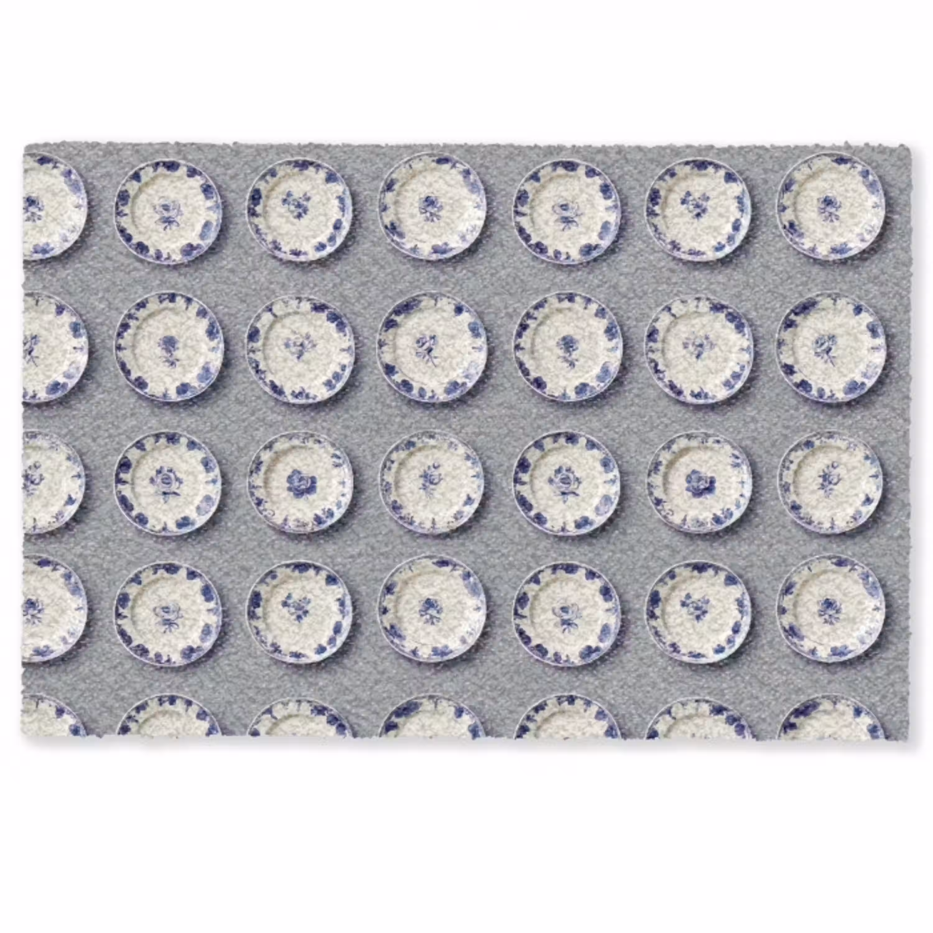 Borden - Bloemen - Blauw - Wit Deurmat klein 898 -zkaufland3d