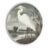Reiger - Planten - Wolken - Wit Akoestische PET Vilt - Rond klein -3d