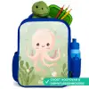 Roze octopus met een lach Kinderrugzak - Blauw middel -inhoud_NL