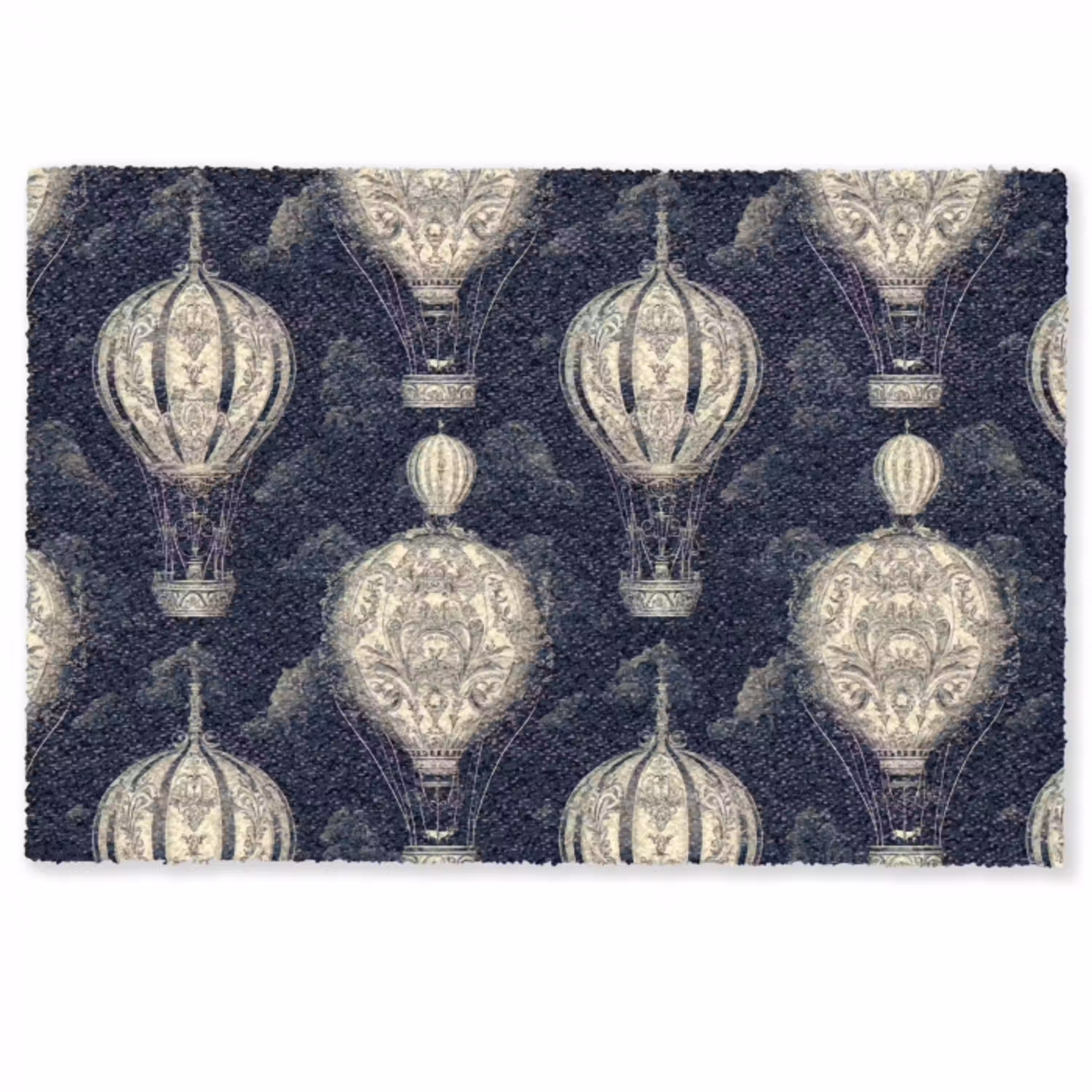 Luchtballonnen - Wolken - Patroon - Donkerblauw Deurmat klein 898 -zkaufland3d
