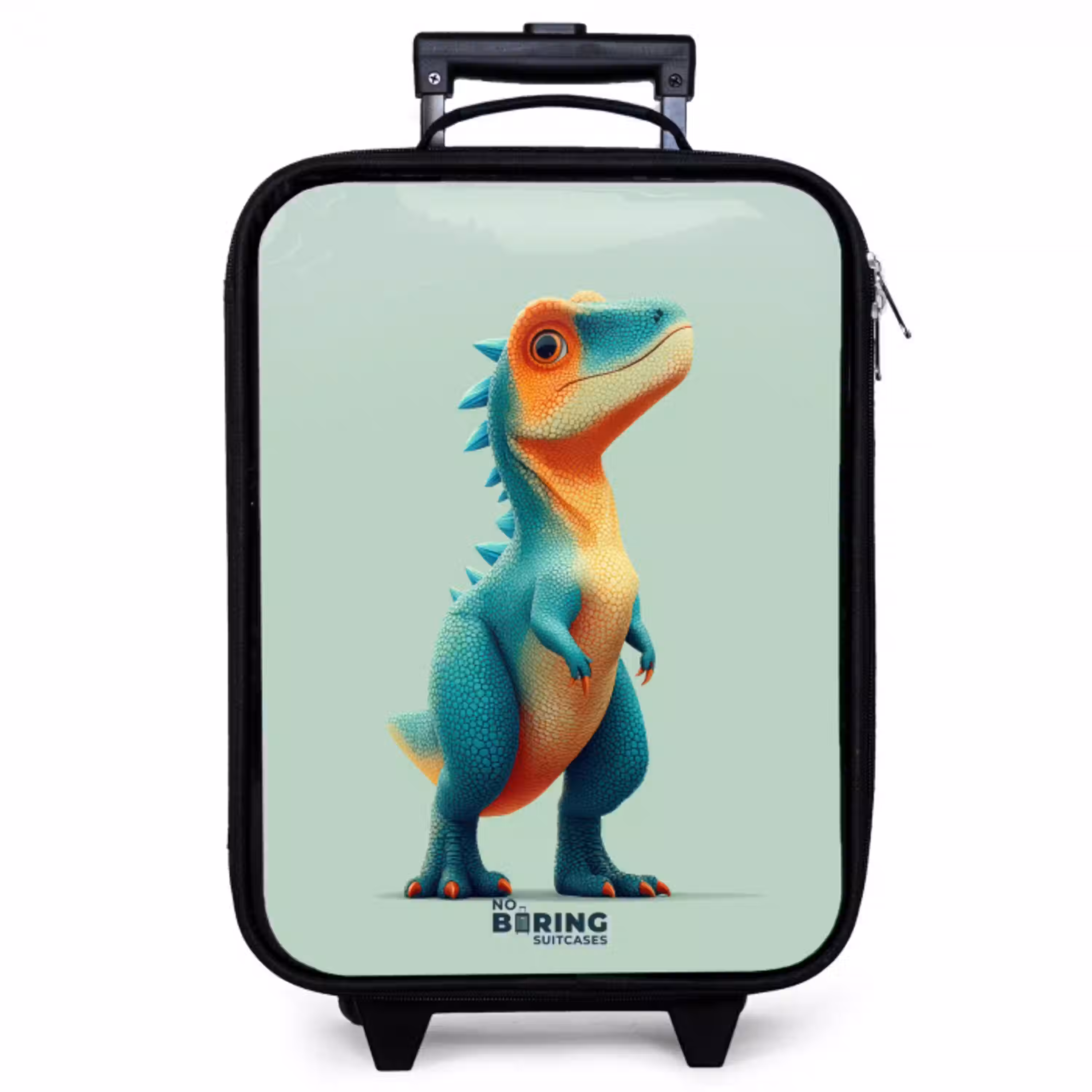 Stoere dino met grote ogen Kinderkoffer - Zwart klein -zzz_website3d