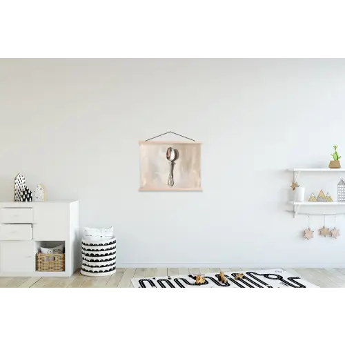 Lepel - Verf - Zilver textielposter latten blank klein -kinderkamer