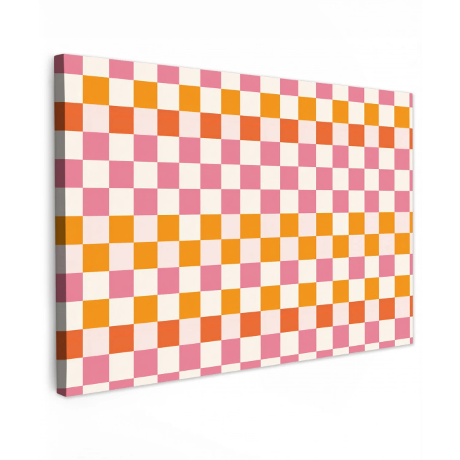 Vierkant - Patroon - Oranje canvas 2cm klein 34 -z3d
