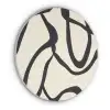Abstract - Lijnen - Modern - Beige Akoestische PET Vilt - Rond klein -3d