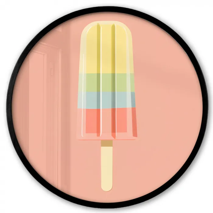 Waterijsje - Pasteltinten - Minimalistisch Fotolijst rond zonder passe partout klein -3d
