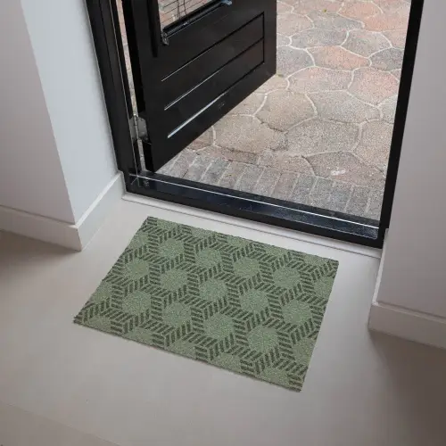 Patroon - Groen - Geometrisch Deurmat klein 898 -sfeer5