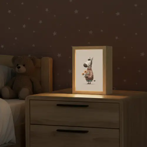 Zebra - Zonnebloemen - Warm Light Box met kabel klein -sfeer1_kind