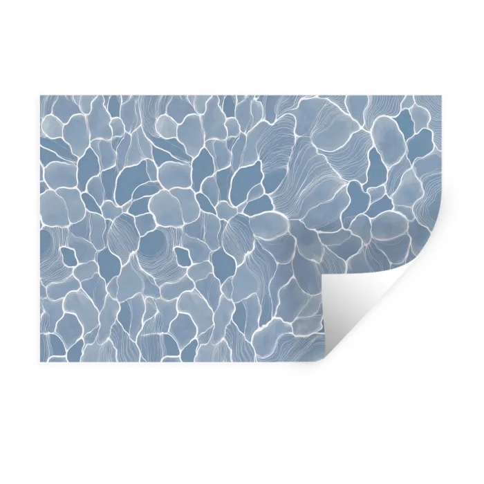 Abstract - Blauw - Bladeren Muursticker klein -3d