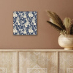 Hazen - Bladeren - Patroon - Blauw - Beige aluminium wit klein 46 -sfeer4