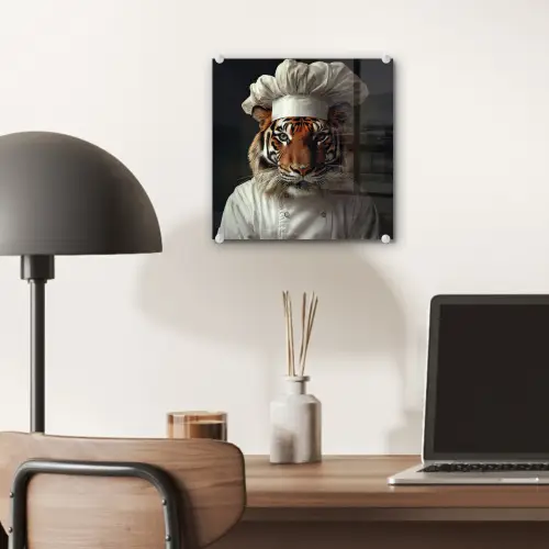Tijger - Kokskleding - Bruin plexiglas 5mm klein -sfeer6
