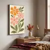 Minimalistisch - Bloemen - Bladeren - Roze Textielframe zwart klein -sfeer3