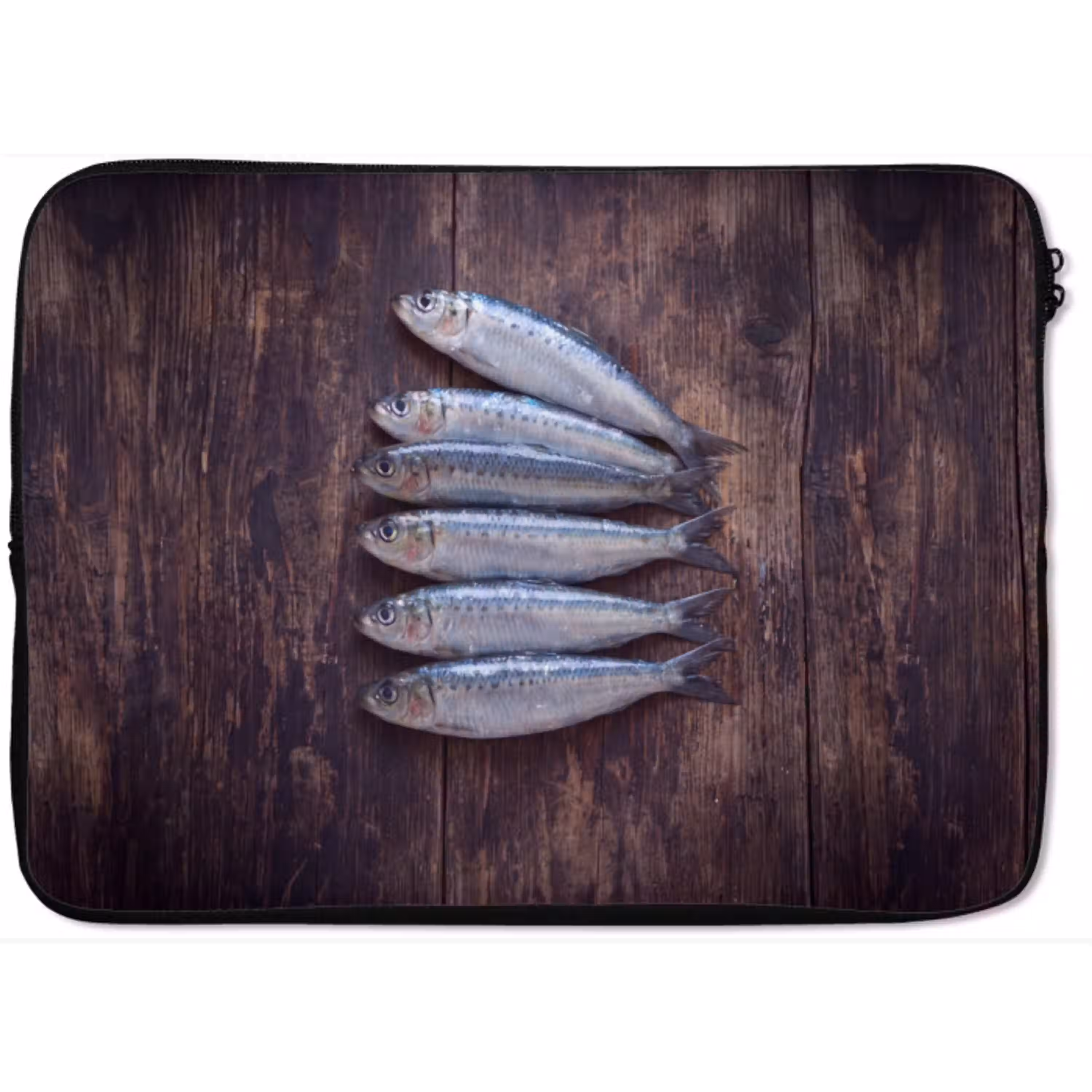Vis - Hout - Eten laptophoes neopreen klein -zkaufland3dotto