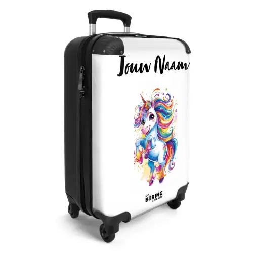 Steigerende Eenhoorn met Regenboogmanen NBS - Handbagage koffer - Kinderen Unisex middel -productfoto_3d