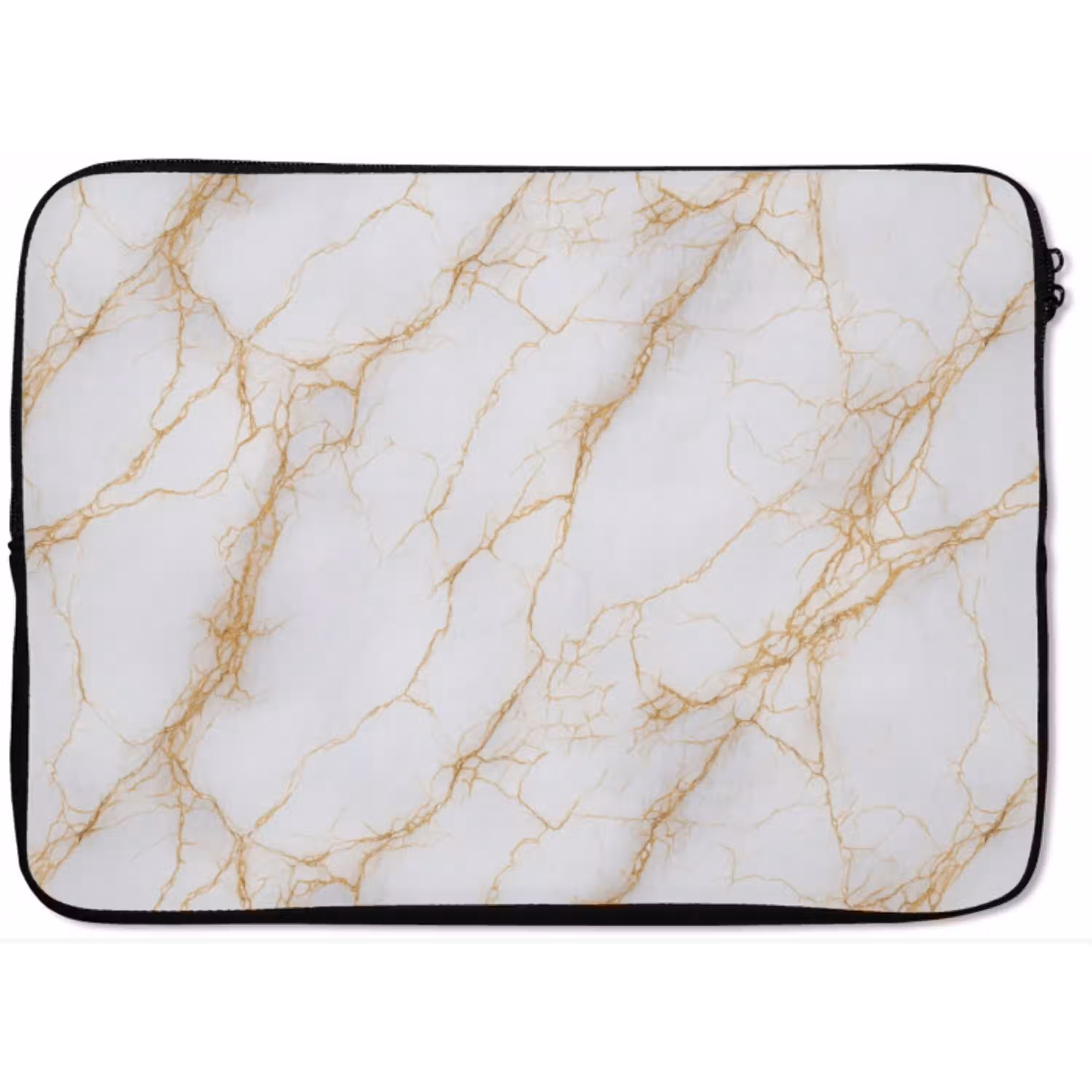 Wit - Goud - Marmer - Aders laptophoes neopreen klein 279 -zkaufland3dotto