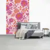 Bloemenpatroon - Roze - Oranje - Bloemen fotobehang vinyl groot -slaapkamer