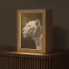 Leeuwin - Bloemen - Wit - Goud Light Box met kabel (Tafellamp) klein -z3d_website