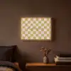 Patroon - Geblokt - Olijfgroen - Amore Light Box met batterij (Wandlamp) middel -sfeer4