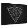 Pizzapunt - Toppings - Krijttekening Textielframe zwart klein -3d