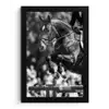 Springen - Paard - Zwart - Wit fotolijst zwart zonder passe partout klein -3d