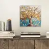 Boom - Blauw - Goud - Abstract - Modern aluminium wit klein -sfeer1