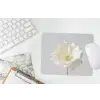 Bloem - Minimalistisch -Wit muismat rubber klein -witbureau