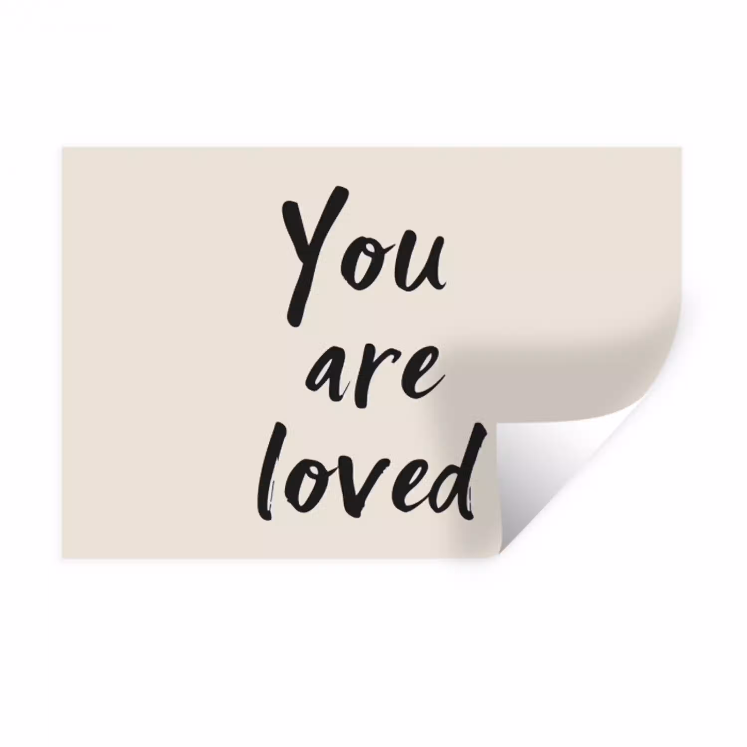 Minimalistisch - Beige - Love Muursticker klein -3d