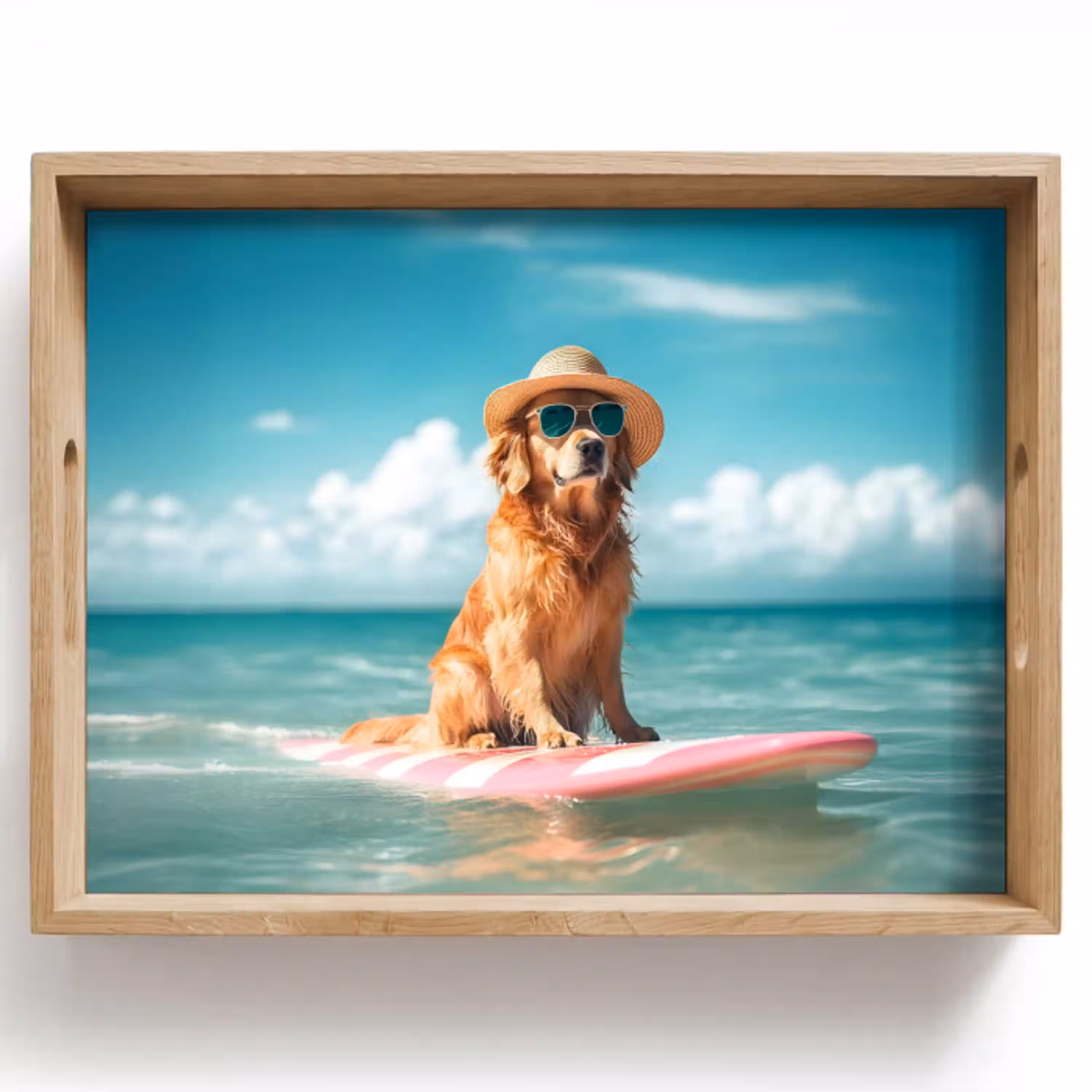Zeewater - Hond - Golden retriever - Zonnebril Dienblad Rechthoek middel -z3d_shopping
