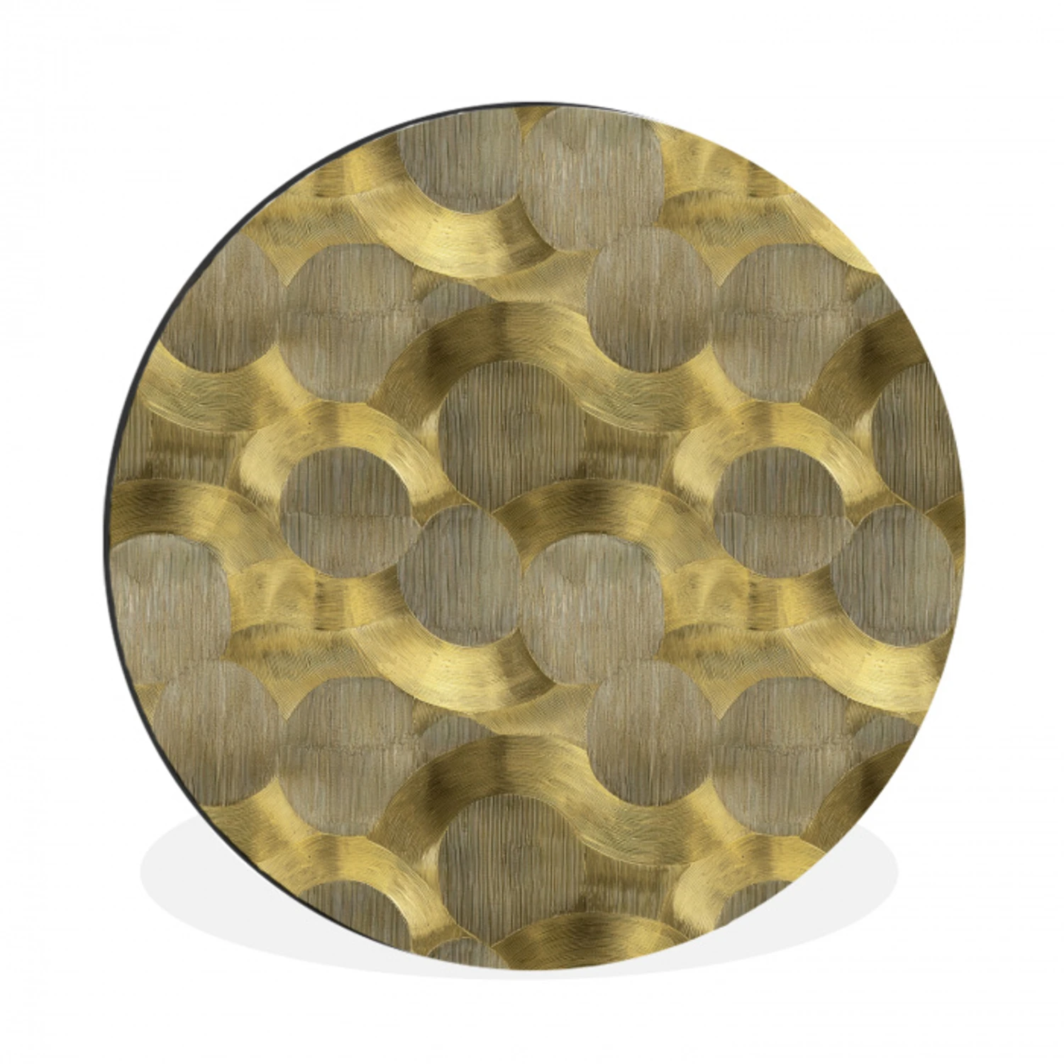 Modern - Geometrisch - Goud Wandcirkel aluminium klein 190 -3d