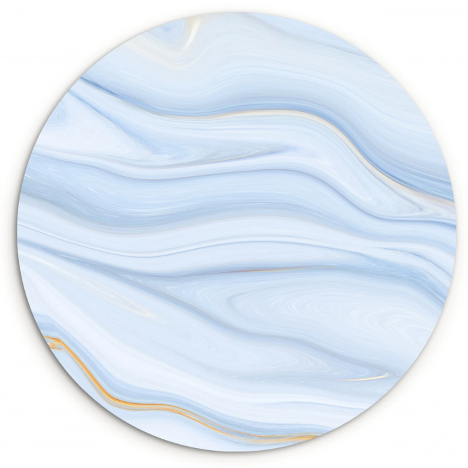 Marmer - Golf - Blauw - Patronen - Marmerlook - Pastel Wandcirkel kunststof plaat 5mm dik klein -3d