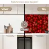 Patroon - Klaver - Rood keuken achterwand 2 middel 871 -voor-na2_NL