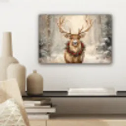 Kerst - Rendier - Winter - Krans canvas 2cm klein -sfeer6
