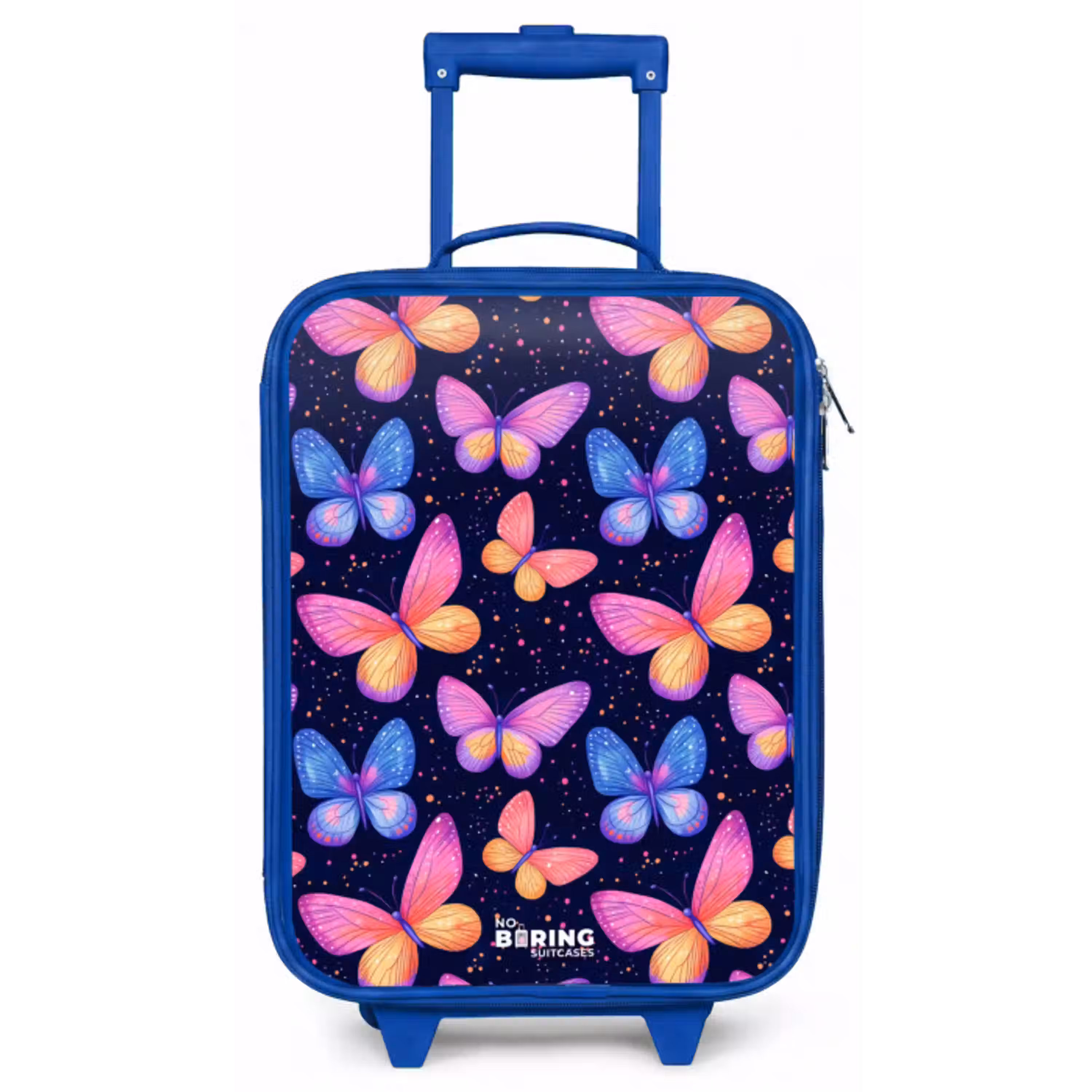Kleurrijke vlinders in roze en blauw Kinderkoffer - Blauw klein -zz3dotto