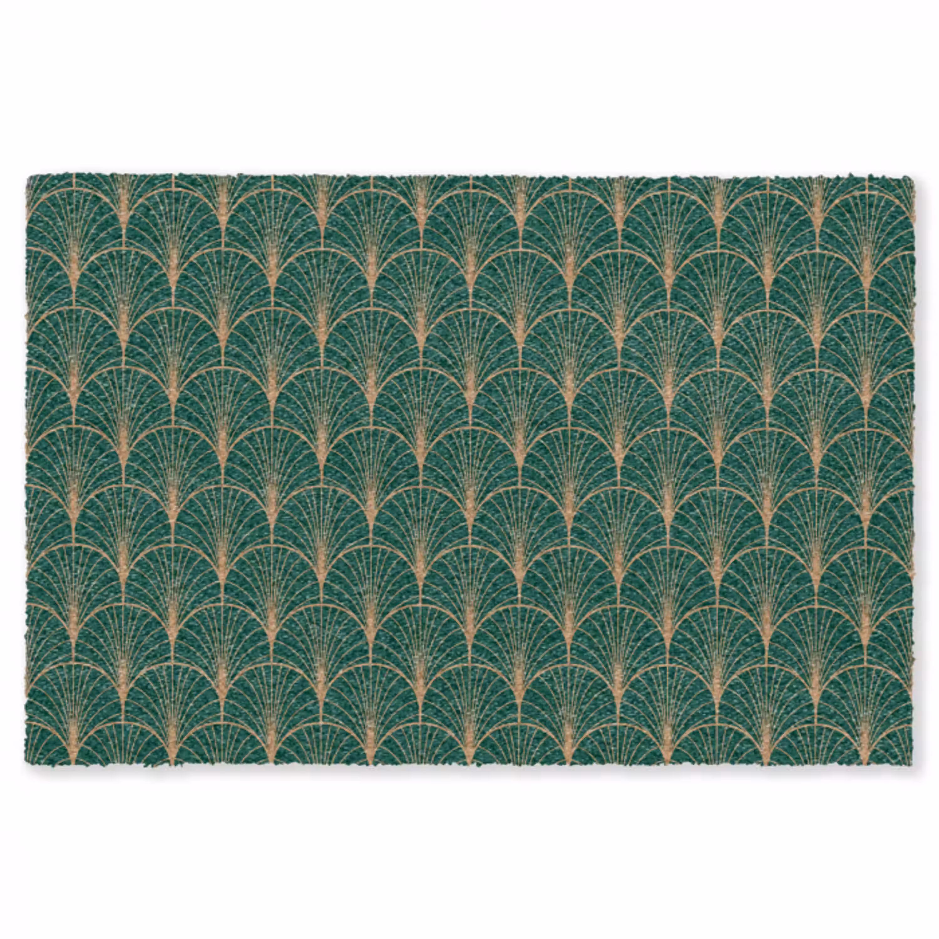 Patroon - Groen - Goud - Symmetrisch Deurmat groot 898 -3d