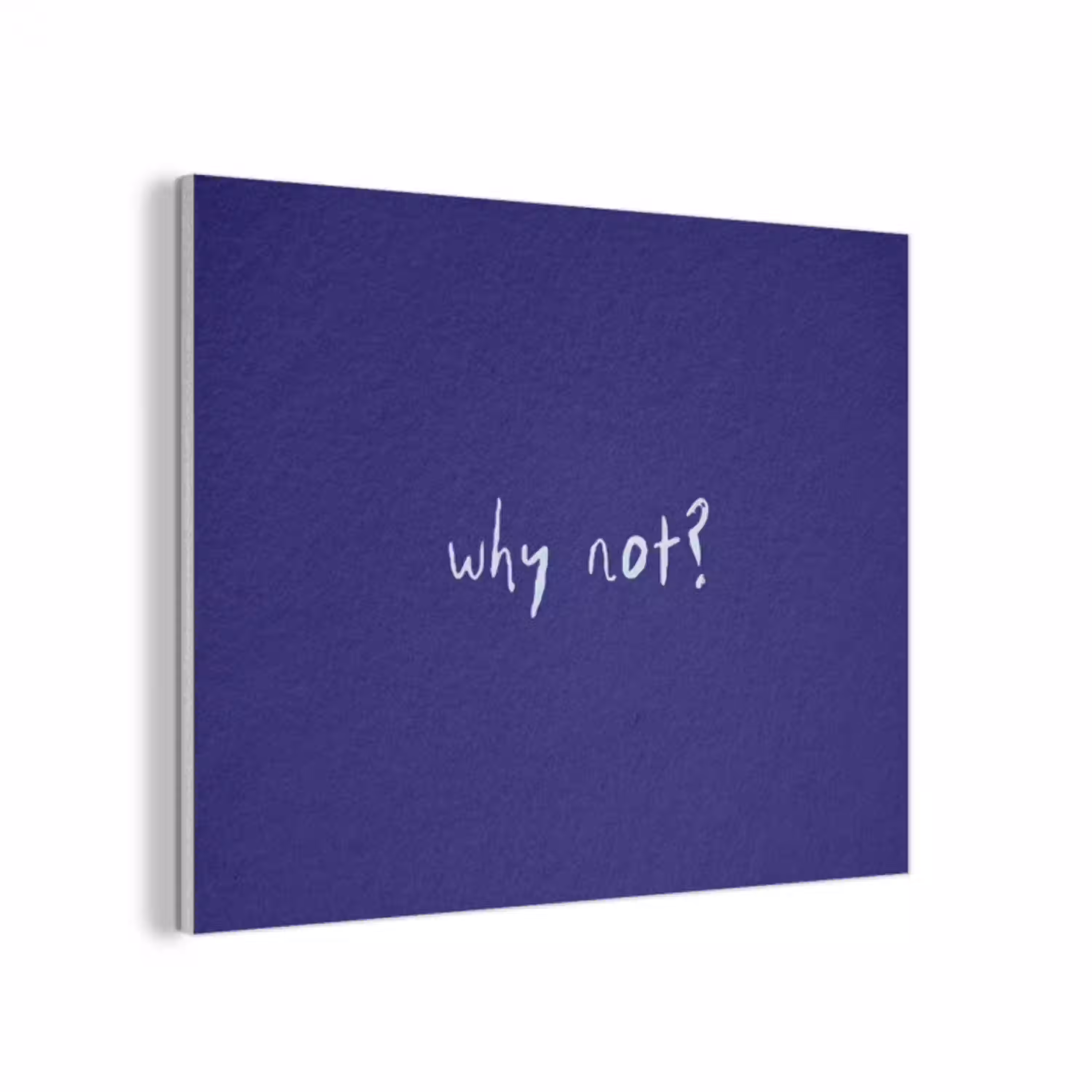 Why not - Blauw - Handgeschreven PET vilt klein -3d