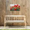 Rode klaprozen in de avondzon Tuinposter op houten frame 2 cm dik klein -sfeer4