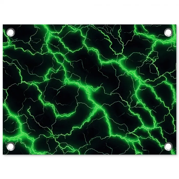 Gaming - Bliksemflitsen - Groen - Energie tuinposter los doek klein -3d