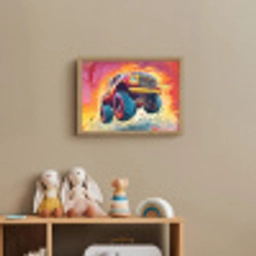 Monstertruck - Auto - Jongens - Kleurrijk Light Box met batterij (Wandlamp kind) middel -sfeer2_kind