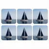 Zeilboot - Zee - Blauw onderzetter kurk middel -3d