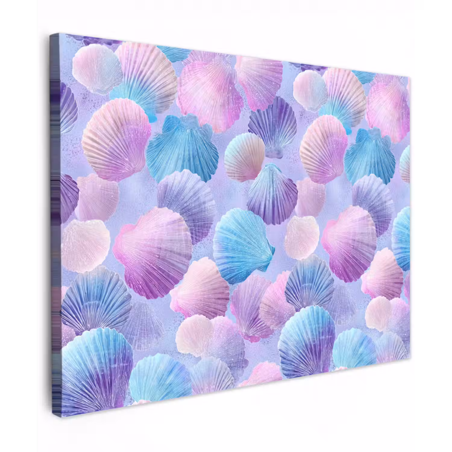 Leinwandbild - Muscheln - Lila - Blau - Muster