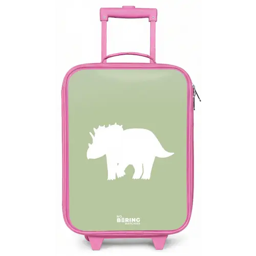 Groen met Triceratops dino Kinderkoffer - Roze klein -zz3dotto