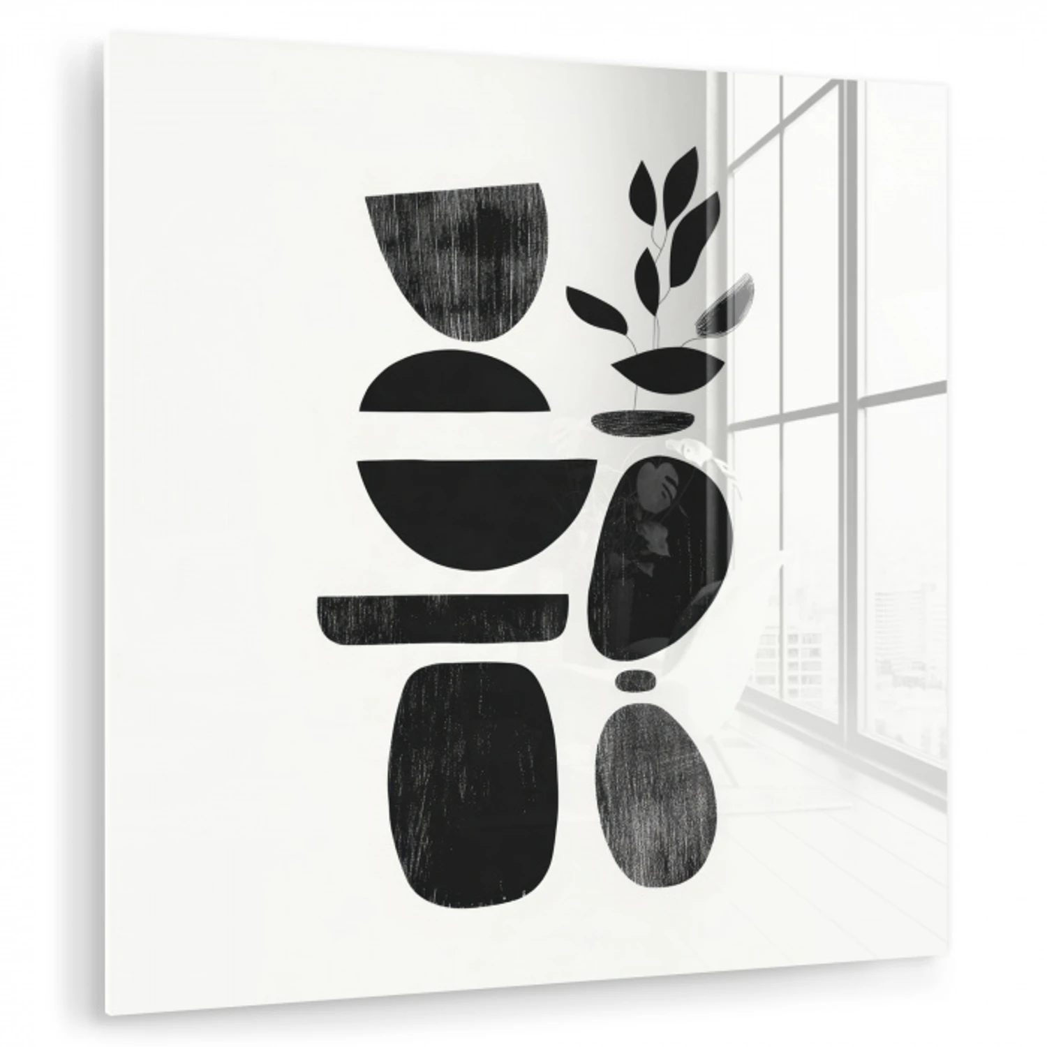 Japandi - Zwart - Abstract plexiglas 5mm klein -zzzproduct_nieuw