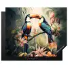 Toekan - Vogels - Bloemen - Natuur - Jungle Inductie beschermer vinyl 3mm groot -3d