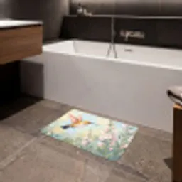 Kolibrie - Illustratie - Kleurrijk Badmat klein -sfeer3