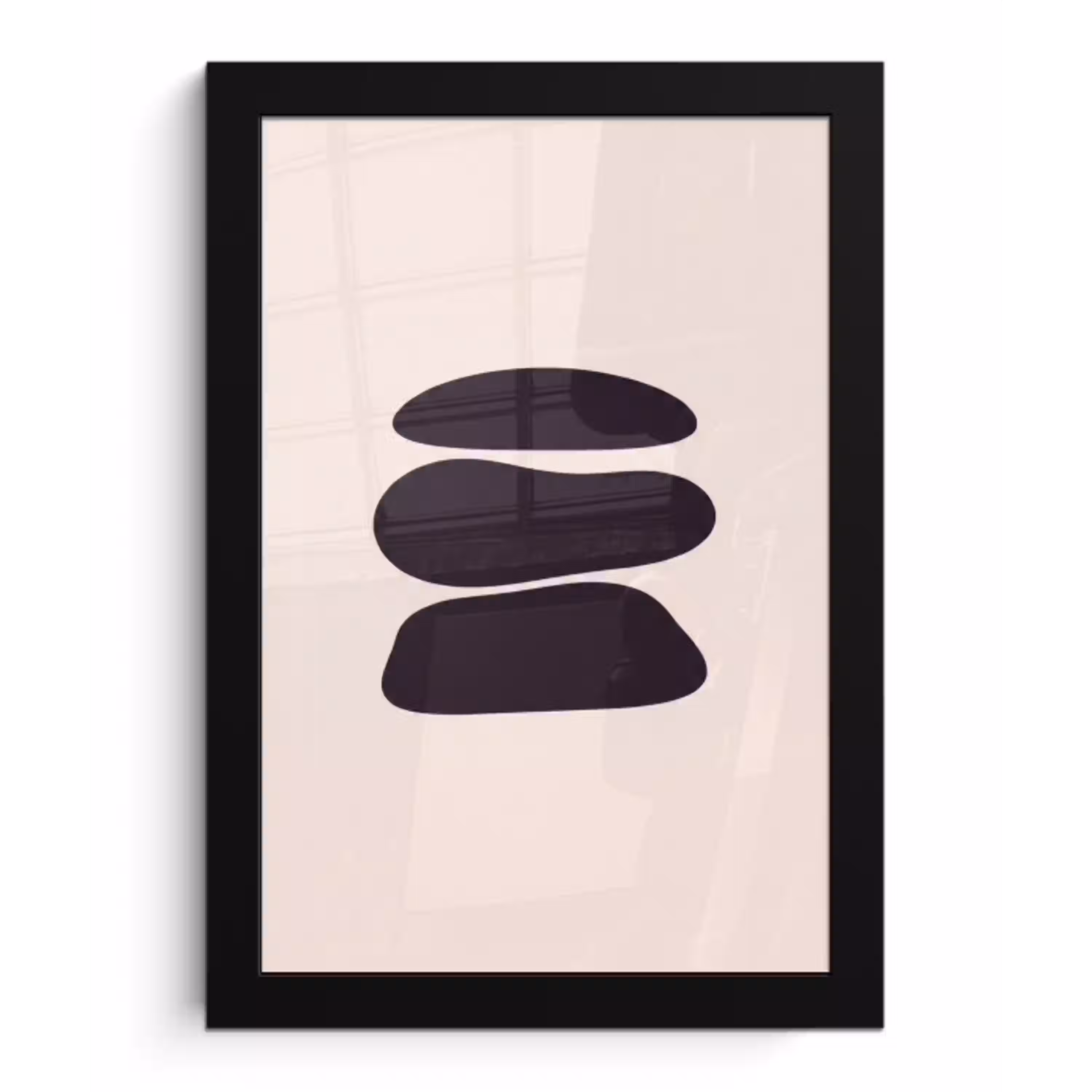 Vormen - Organisch - Zwart fotolijst zwart zonder passe partout klein -3d
