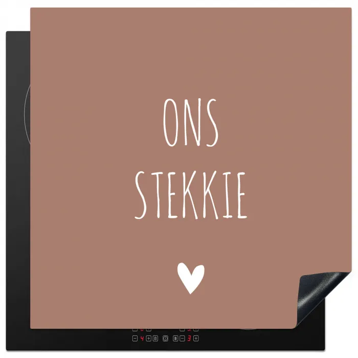Spreuken - Ons stekkie - Quotes Inductie beschermer vinyl 3mm middel -3d