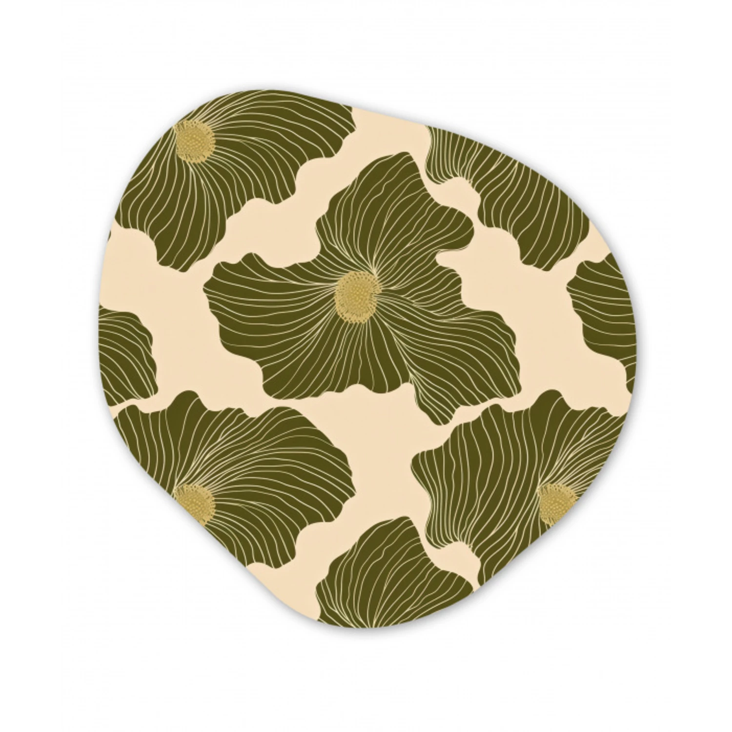 Modern - Abstract - Groen Wandcirkel Organisch Forex 3mm klein 629 -3d