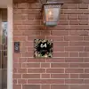 Bloemen - Zwart - Modern Naambord Vierkant klein -sfeer7-XS