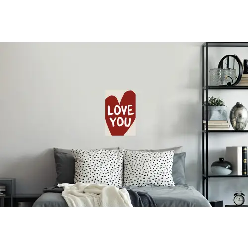 Loveyou - Hart - Rood Muursticker klein -slaapkamer
